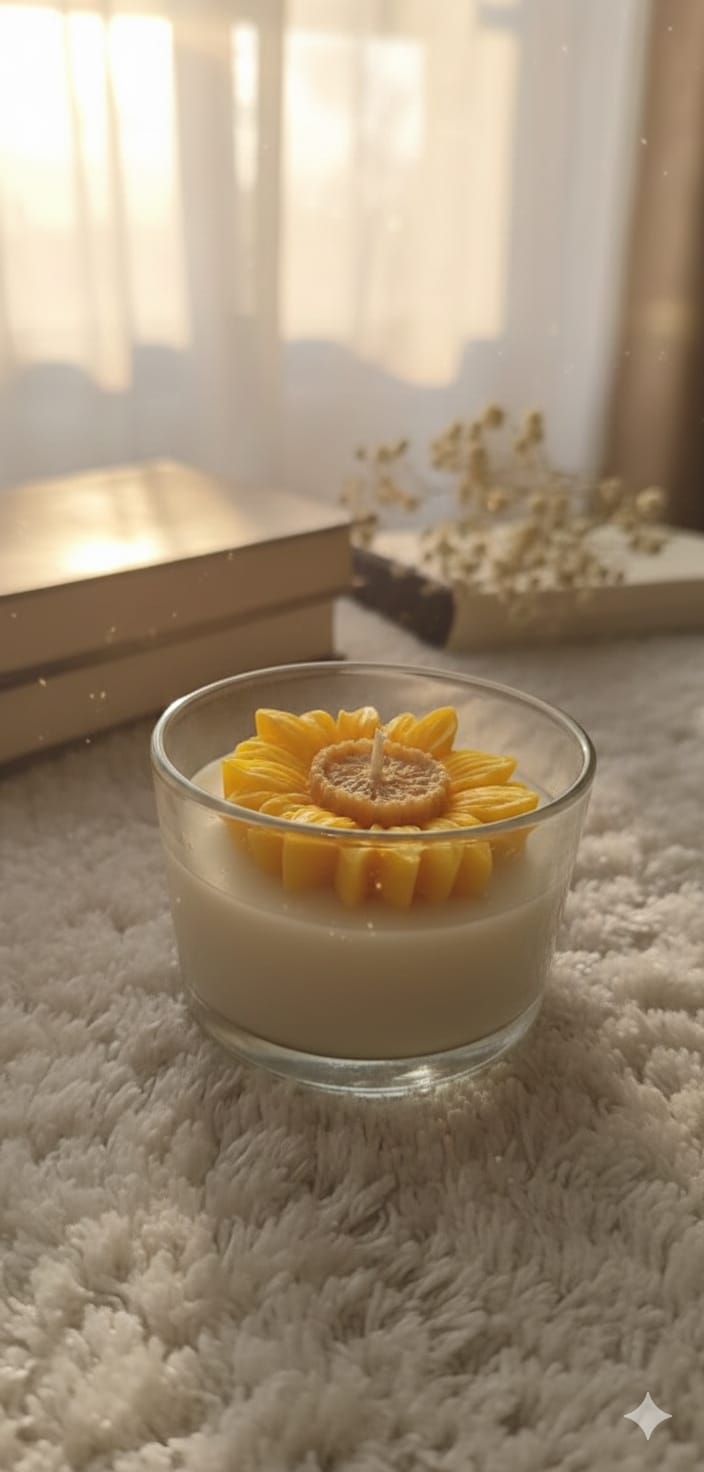 Sunflower Floral Jar Candle