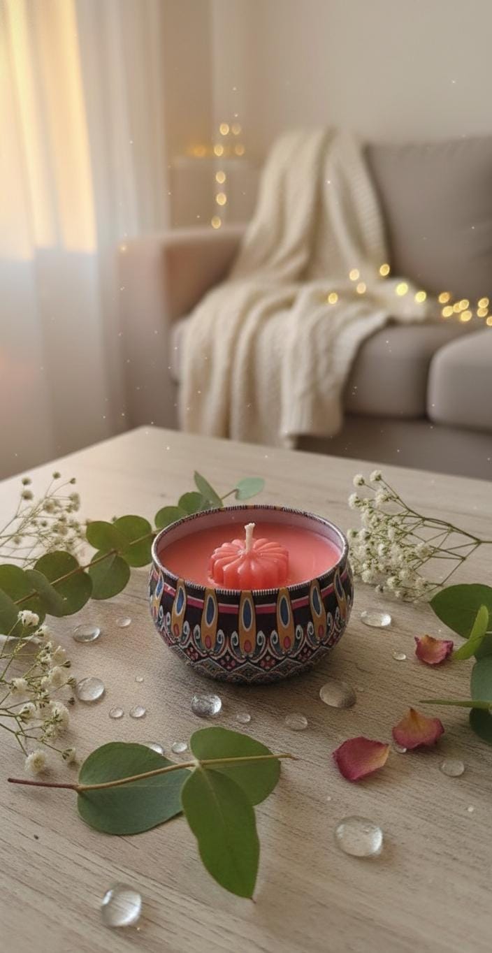 Mandala Scented Soy Wax Jar Candle