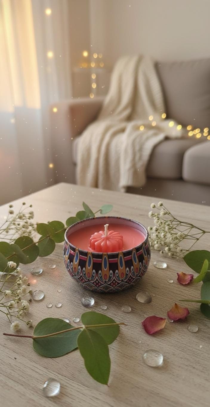 Mandala Scented Soy Wax Jar Candle