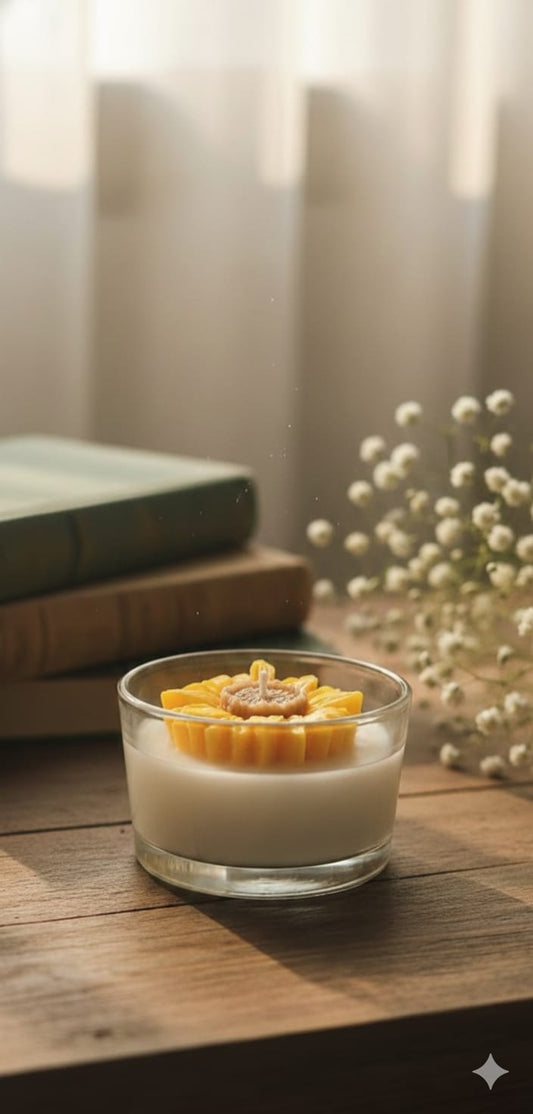 Sunflower Floral Jar Candle