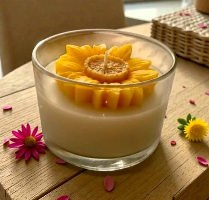 Sunflower Floral Jar Candle